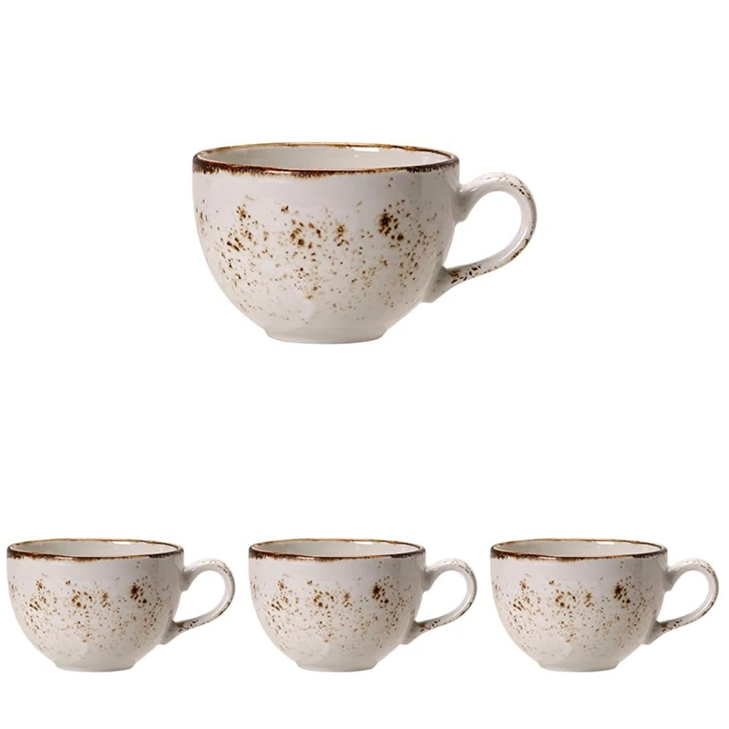 Steelite Craft Low Cup White 12oz / 340ml - Coffee Cup, Tea Cup, White Cup, Cappuccino Cup, Cup (Pack of 4)