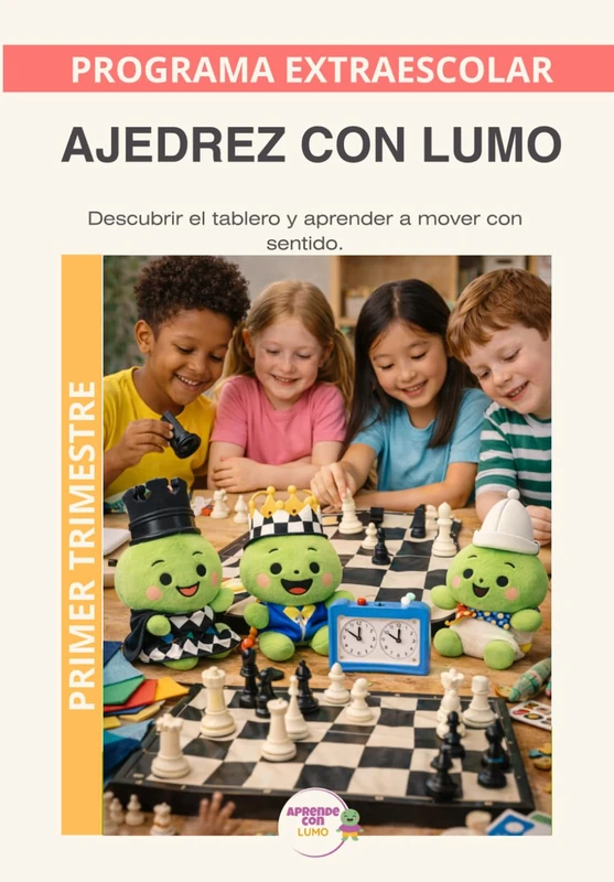 Ajedrez con Lumo- Programa anual: Primer trimestre: Un recorrido educativo para aprender ajedrez y desarrollar pensamiento estratégico con el Método LUMO (Programas Extraescolares Aprende con Lumo)