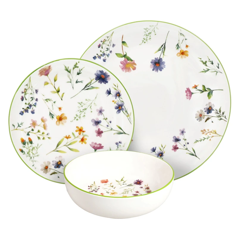 Tognana Juliette 12-Piece Dinner Set for 4 People, Porcelain, Multicolour