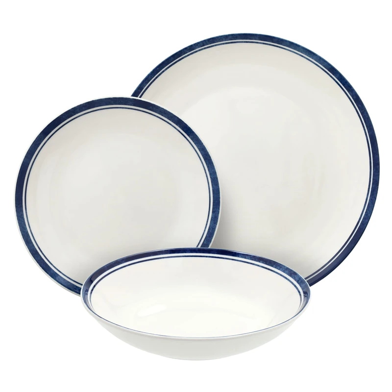 Tognana Filo Blu 18-Piece Dinner Set for 6 People, Porcelain, Blue