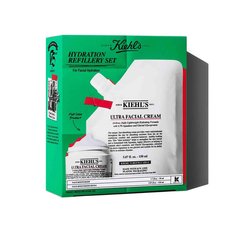 Kiehl's Ultra Facial Cream, 24 Hour Hydration Face Moisturiser, Dual-Action Squalane and Glycerin, Strengthens Skin Barrier, Ultra-Lightweight, All Skin Types Including Sensitive, Paraben-Free