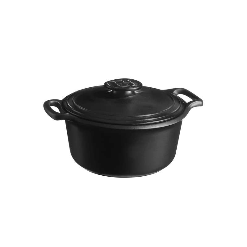 Emile Henry Sublime+ Round Casserole 3 L – High Performance Ceramic for All Heat Sources Including Induction – Homogeneous and Slow Cooker – Slate Colour – Made in France - Image 1