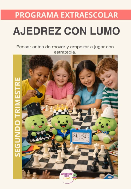 Ajedrez con Lumo- Programa Anual: Segundo trimestre: Un recorrido educativo para aprender ajedrez y desarrollar pensamiento estratégico con el Método LUMO (Programas Extraescolares Aprende con Lumo) - Image 1