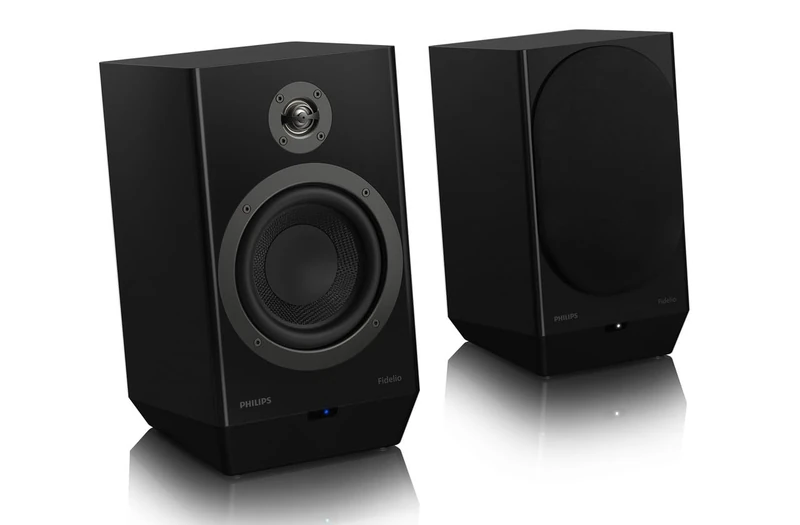 Philips Fidelio TAFA3 Wireless Stereo Speakers, 2×50W, Bi‑Amp Active Crossover, Bluetooth 5.4, Auracast, LDAC, RCA/Optical/HDMI ARC, Glass‑Fibre Woofers, Titanium Tweeters, High‑Gloss Black