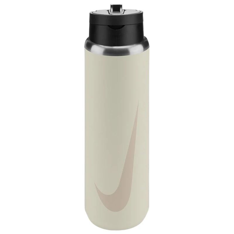 NIKE SS Recharge Chug Bottle 24oz 709 ml Stainless Steel Water Bottle Sports Bottle Training Graphic, Sail/Black/Cream