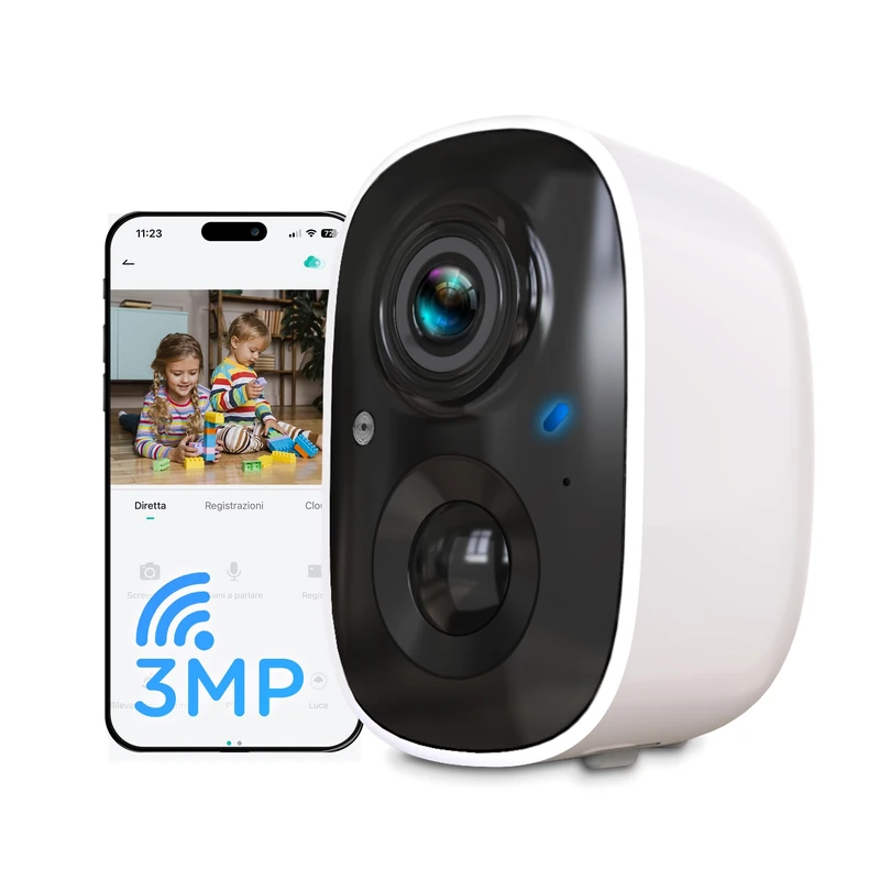 Atlantis Volta Pro 3MP Wireless Wifi Camera, Rechargeable Battery, IR/Led Night Vision, IP65, 2 Way Audio, PIR Motion Detection, Micro SD Slot, APP, Push Notifications, Cloud