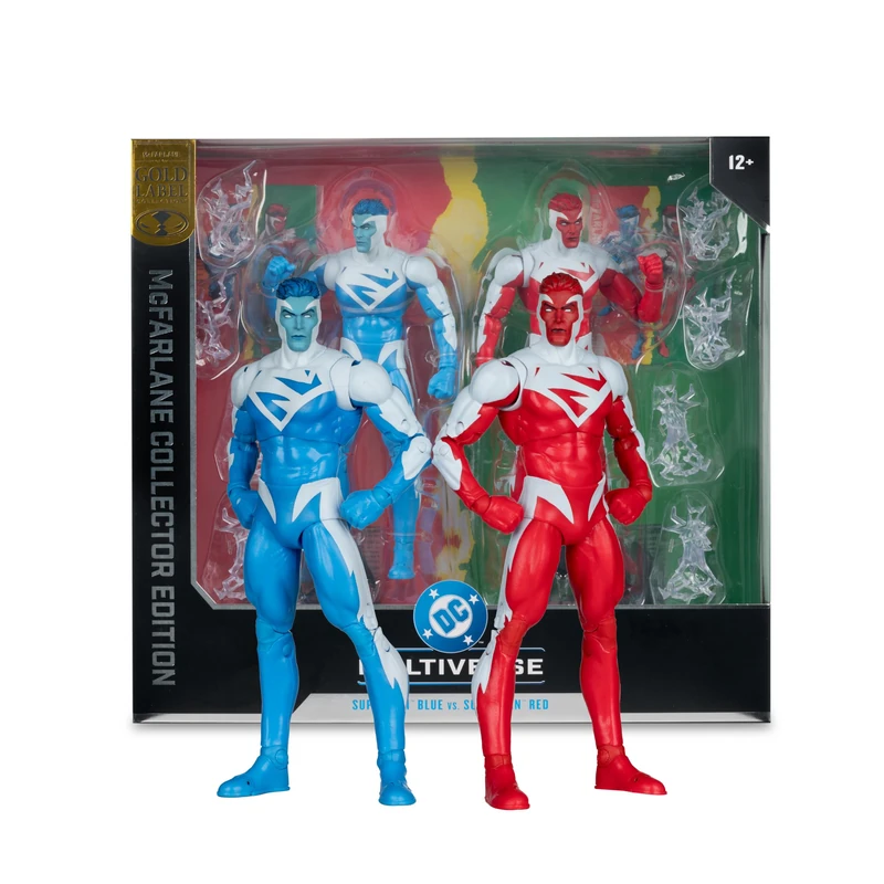 McFarlane Toys DC Multiverse Superman Blue VS Superman Red Gold Label Collector Edition 7in Deluxe Action Figure