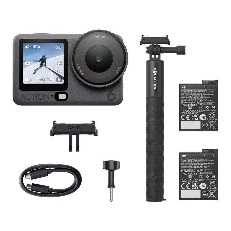 DJI Osmo Action 6 Capture More Combo, Action Camera With 1/1.1″ Square Sensor,1.5m Extension Rod, Action Camera 8K Ideal for Versatile Shooting Scenarios