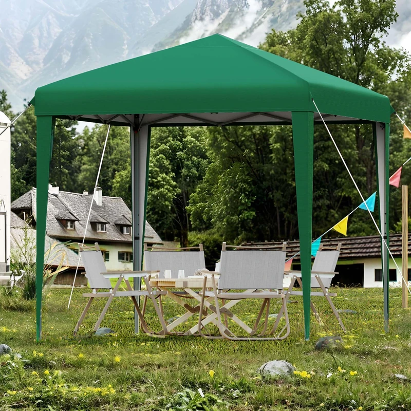 DWVO Pop Up Gazebo 3m x 3m,Pop Up Tent with Storage Bag, Fully Waterproof,Folding Outdoor Shelter for Wedding PartyOutdoor Party Camping, Events (Green)