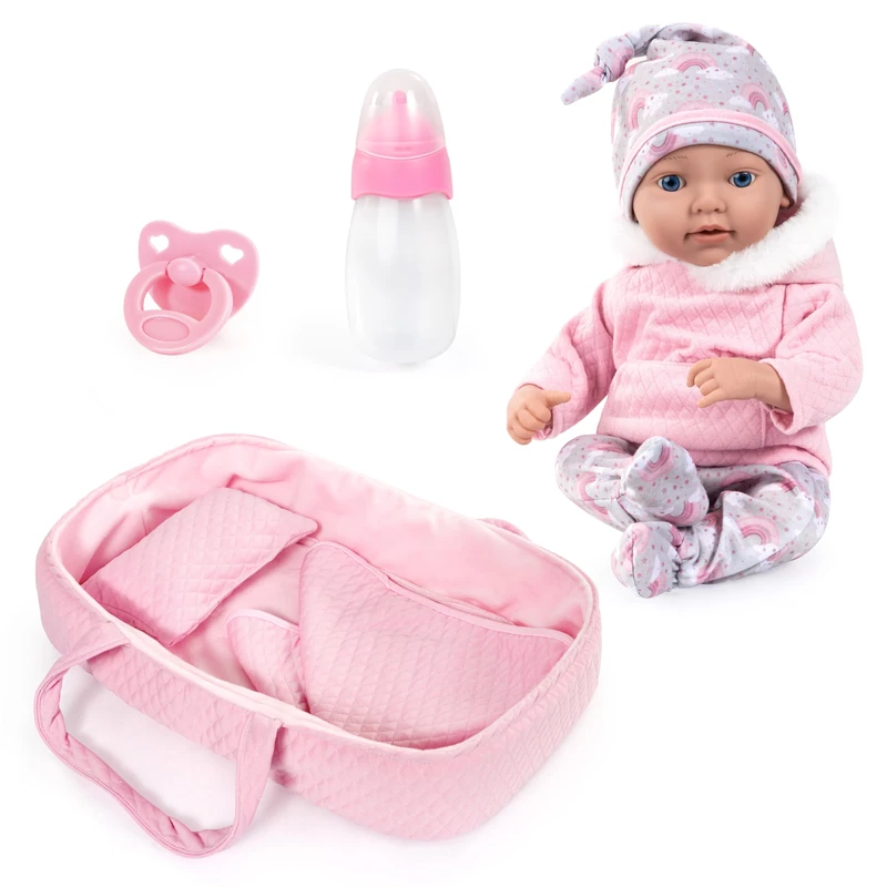 Bayer Design Reborn baby doll, realistic, cosy carrier, accessories