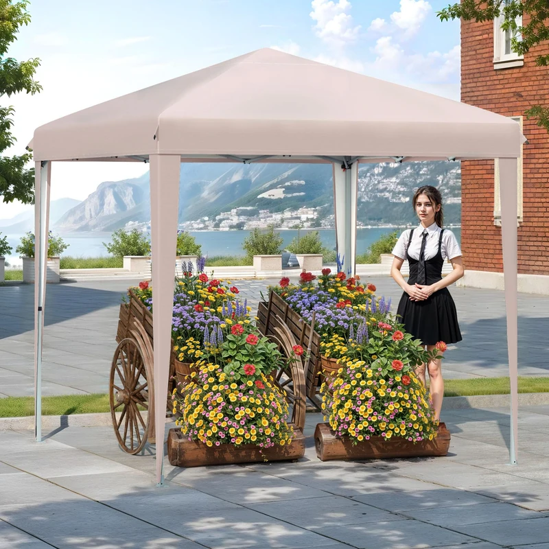 DWVO Pop Up Gazebo 3m x 3m,Pop Up Tent with Storage Bag, Fully Waterproof,Folding Outdoor Shelter for Wedding PartyOutdoor Party Camping, Events (Brown)