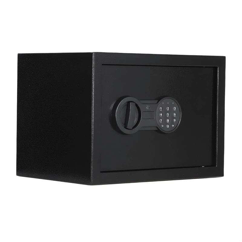 Garvee Steel Security Box with Dual Locking System, Safe Safe with Fireproof, Waterproof, Alarm, Removable Compartment, Wall/Floor Mounting - For Money, Jewellery, Documents, 250 x 350 x 250 mm