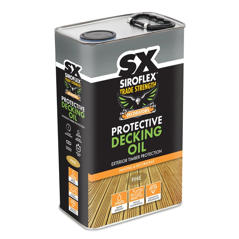SX Siroflex Protective Decking Oil Pine 5L – Water‑Repellent Timber Treatment for Decking – Nourishes & Enhances Wood – Tough, Durable Finish