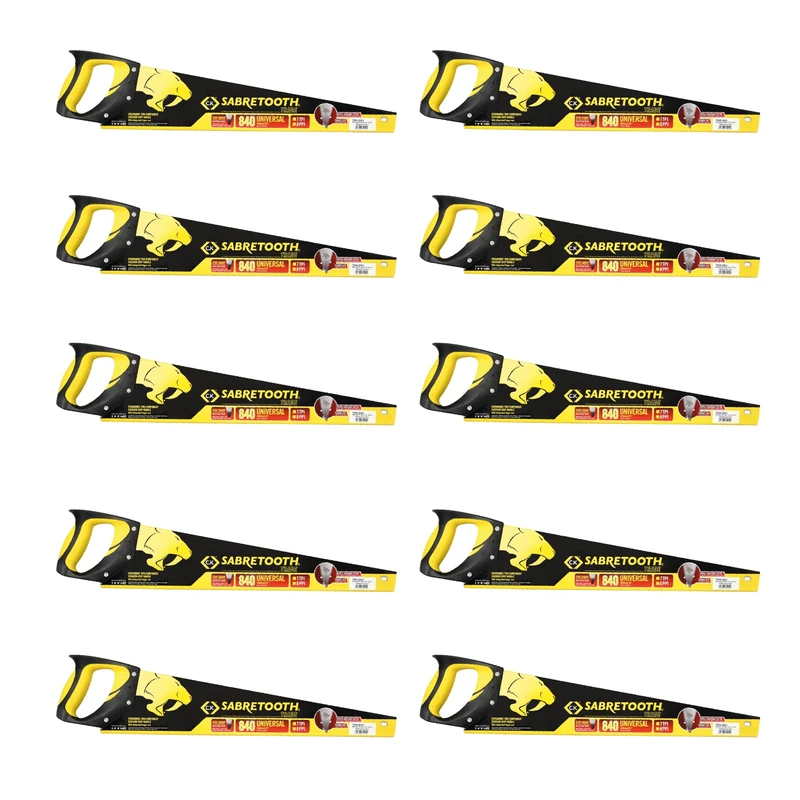 C.K Tools Sabretooth Trade Handsaw Set 10 Piece, Universal Wood Hand Saw Range, Triple Ground Teeth, 20in 500mm SK5 Steel Blade, Cushion Grip Handle, Panel Rip Crosscut Carpentry CK T0840 20