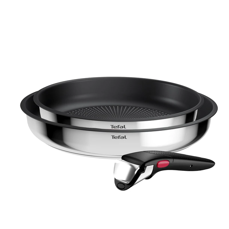 Tefal Ingenio Comfort Max Stainless Steel 3-Piece Pan Set, Stackable