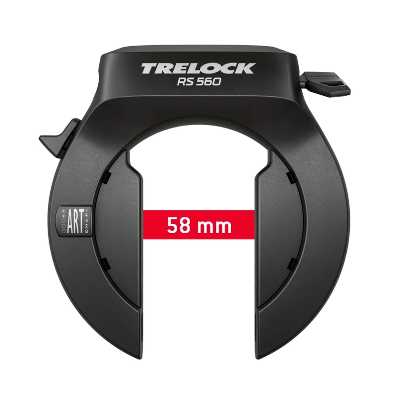 TRELOCK RS 560 Naz Frame Lock - Key Non-Removable - Square Hardened Steel Shackle - Security Level 15 - Image 1