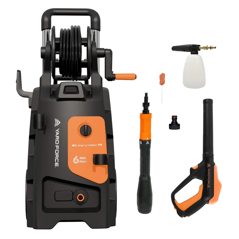 Yard Force 2800W Twin Power Dual Pump High Pressure Washer 150bar Maximum Pressure, 550L/h Max Flow Rate, 8m Hose, Dual Pump, with Foam Sprayer - Image 1
