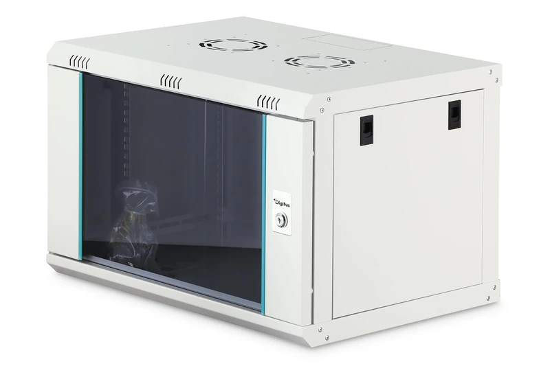 DIGITUS Network Cabinet – 19-inch rack, 7U – Unassembled – Wall-mounted – 450 mm depth – 320 mm usable depth – 60 kg load capacity – Glass door – Dynamic-N Series – Grey