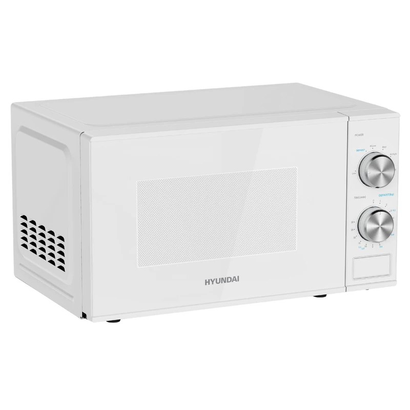 Hyundai 800W 20L White Solo Microwave, Dial Control, Stainless Steel Interior, Defrost Function, 6 Power Levels, 24.5cm Turntable - Image 1