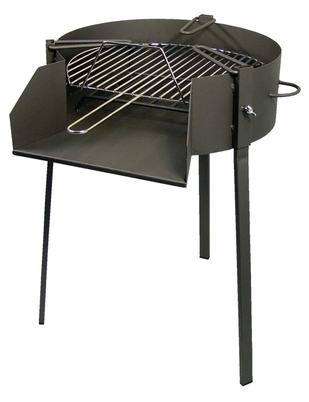 Round Barbecue with Paella Holder, Steel, Diameter 50 cm, Height 75 cm - Image 1