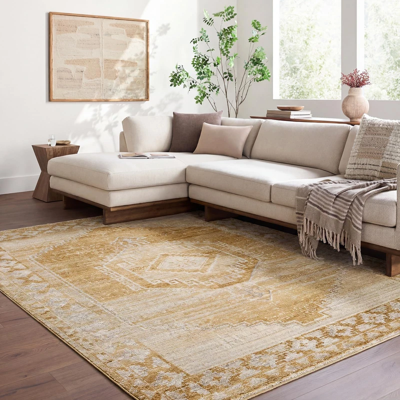 Livabliss Fifth Avenue Traditional Vintage Rug | Light Gray, Tan, Light Brown | 152x225cm | Living Room & Bedroom | Machine Woven Medium Pile Polyester