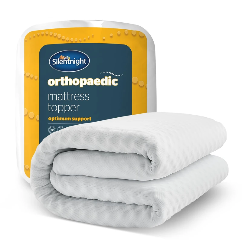 Silentnight Orthopaedic Mattress Topper - Relieves Aches & Pains - Ergonomic Contoured Comfortable Foam - Supportive for Neck, Back, Body Pain - Washable Removable Cover, Hypoallergenic, Small Double