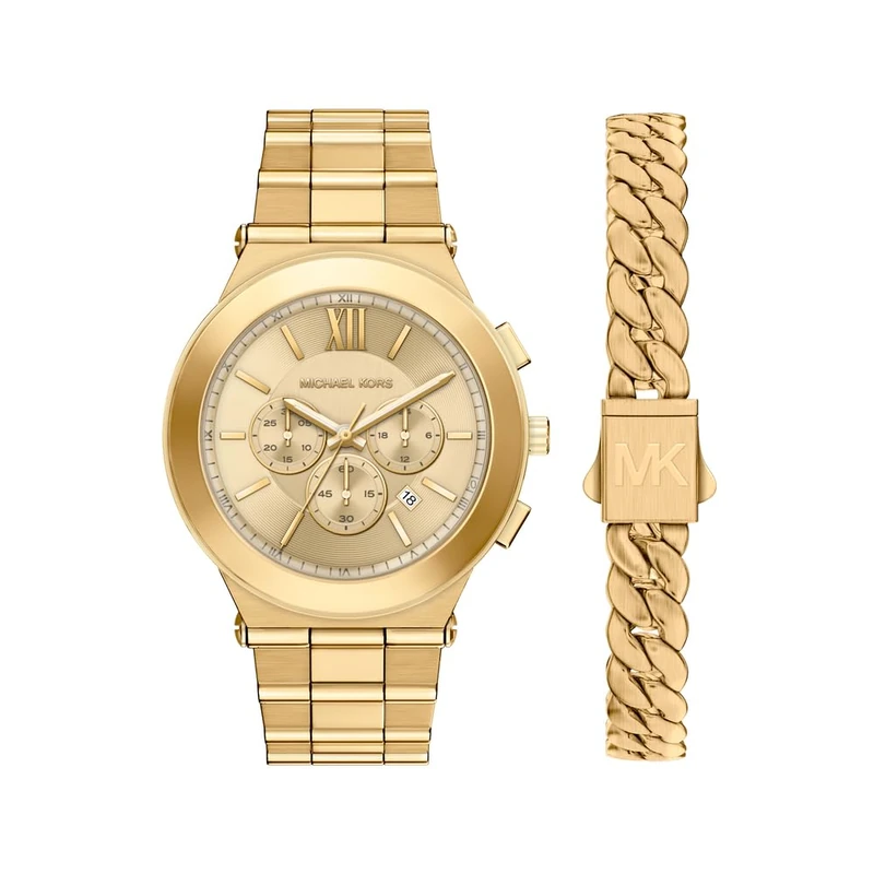 Michael Kors Billie Men's 44MM Gold-Tone Stainless Steel Watch, MK9270SET