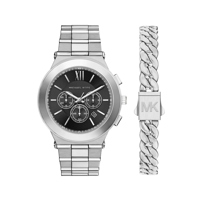Michael Kors Billie Men's 44MM Silver-Tone Stainless Steel Watch, MK9272SET