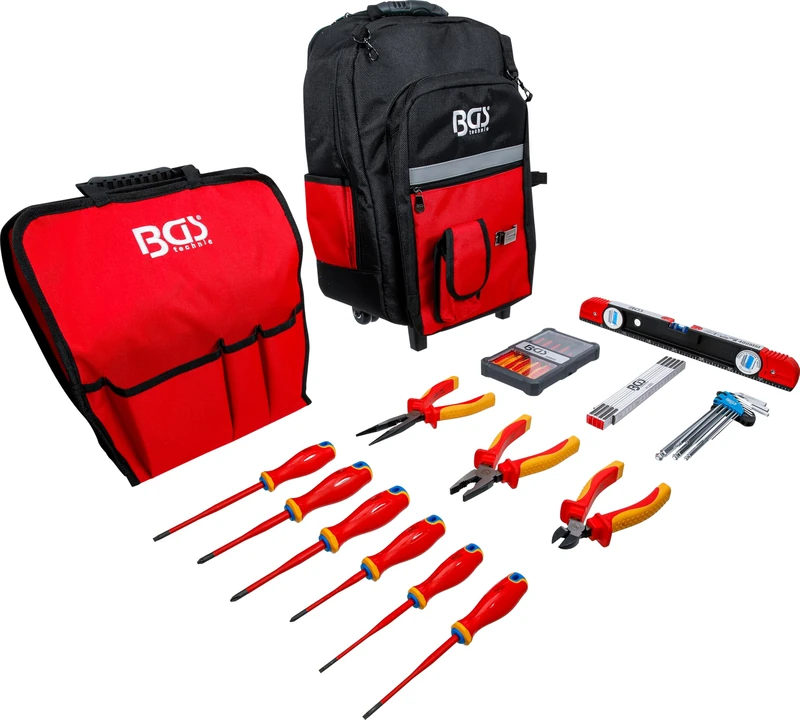 BGS 3348 VDE Tool Backpack with Telescopic Handle, Mobile, 27 Pieces