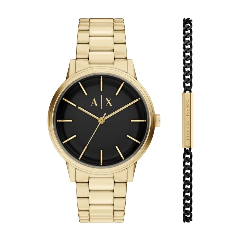 Armani Exchange Men's 42MM Gold-Tone Stainless Steel Watch, AX7178SET