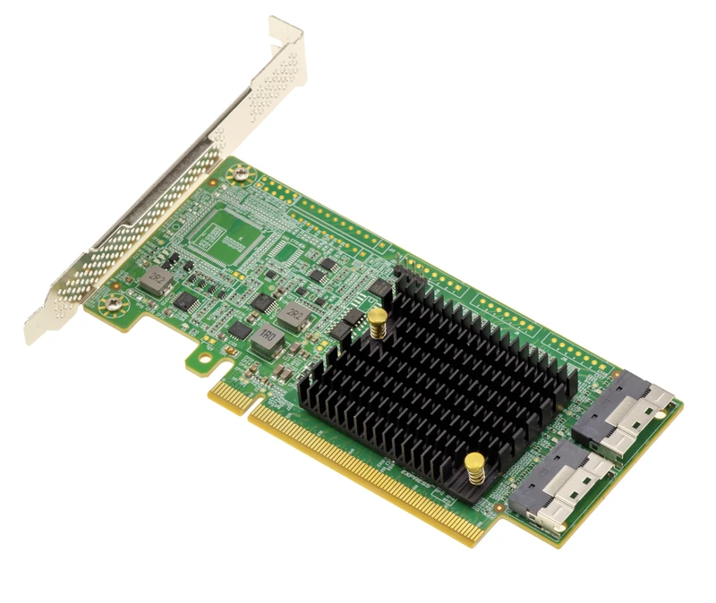 KALEA-INFORMATIQUE RETIMER Card PCIe 4.0 to 2 Port Slim SAS SFF-8654 8i Adapter for NVMe M2 M3 U2 U3 SSD or PCIe Plates - Image 1