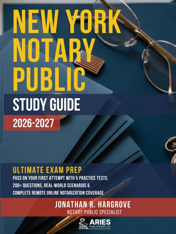 New York Notary Public Study Guide 2026–2027 Ultimate Exam Prep: Pass on Your First Attempt with 5 Practice Tests, 200+ Questions, Real-World ... Complete Remote Online Notarization Coverage - Image 1