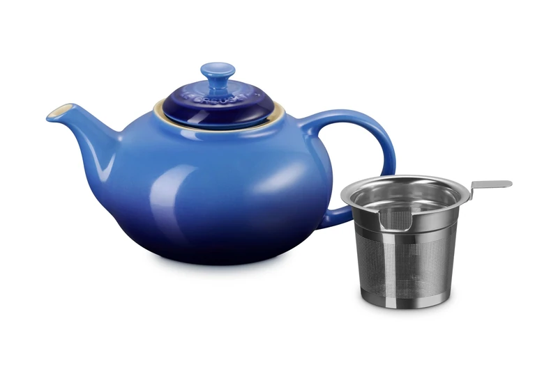 Le Creuset Stoneware Teapot with Stainless Steel Infuser, 1.3l, Azure