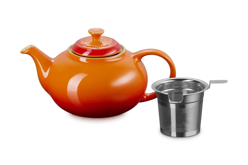 Le Creuset Stoneware Teapot with Stainless Steel Infuser, 1.3l, Volcanic