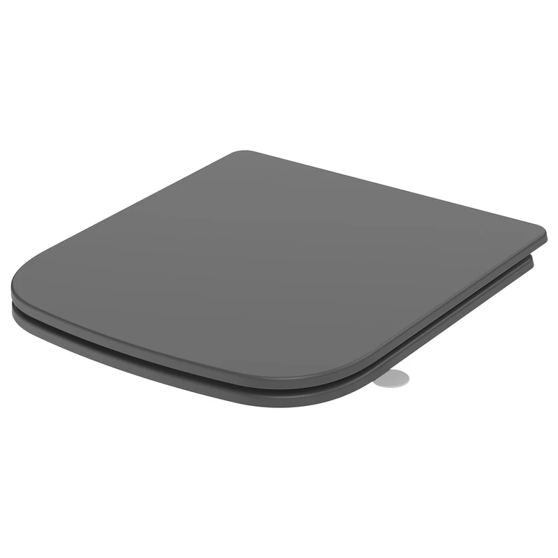 Square Toilet Seat Soft Close, SREWOHS PRO Quick Release WC Seat, Grey Urea-Formaldehyde Toilet Seat Cover, Top Fixing with Adjustable Hinges, Non-Slip, Easy Clean, Universal Fit 38–44cm - Image 1