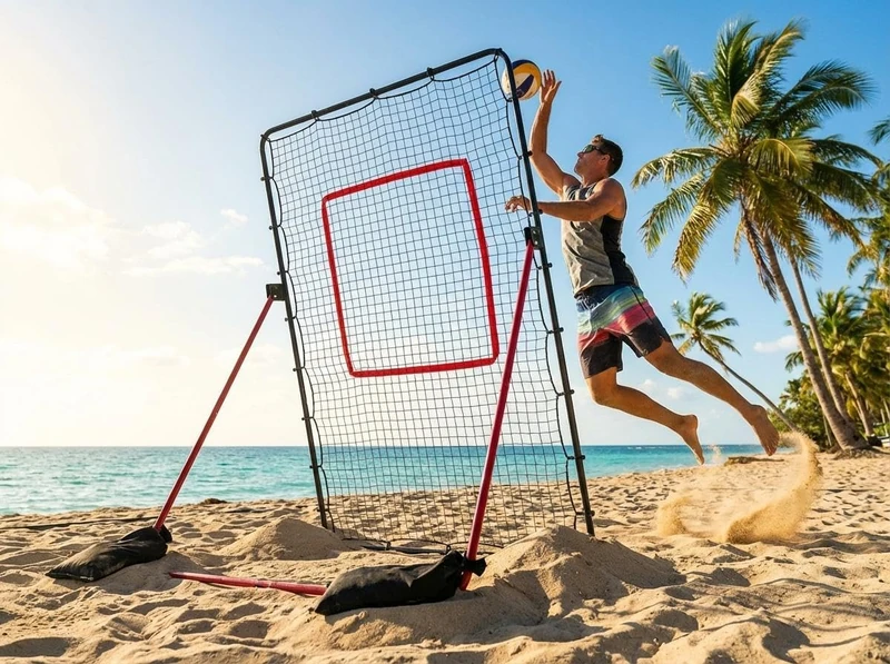 178 x 101cm Adjustable Volleyball Rebounder Net, Large Training Bounce Back Net for Bumping, Spiking & Setting – Sturdy, Multi-Angle Practice Equipment, Easy Setup & Foldable