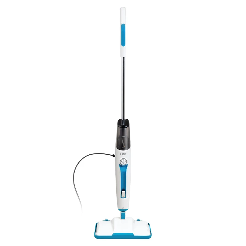 Russell Hobbs Multifunctional 12-in-1 Steam Mop with 30-Second Heat-up Time, 350ml Tank, 1.5kW, 6M Cord, Detachable Handheld Design, 2x Washable Pads for Hard Floors, Carpets, Windows, Ovens RHMSM6001
