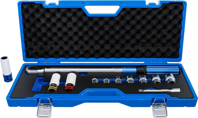 BGS 74695 Torque Wrench Set, Output, External Square 12.5 mm (1/2 Inch) 40-220 Nm, 12-Piece