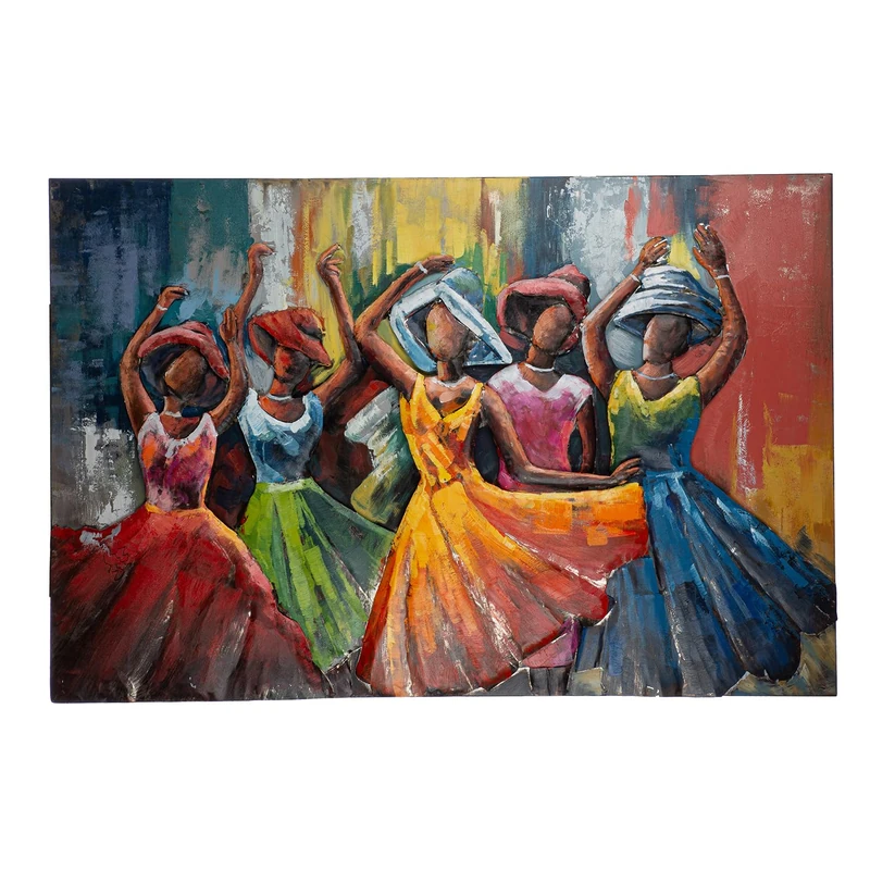 GILDE Metal Picture Lets Dance – Multi-Coloured – Textured – Woman Motif – Dancer Motif – Rectangular – Height 80 cm x Width 120 cm - Image 1