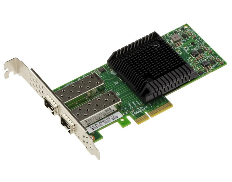 KALEA-INFORMATIQUE PCIe x4 Controller Card for 10G LAN Fiber SFP+ with 2 Ports, MELLANOX ConnectX-4 Chipset, Support for RDMA, SR-IOV, PXE - Image 1