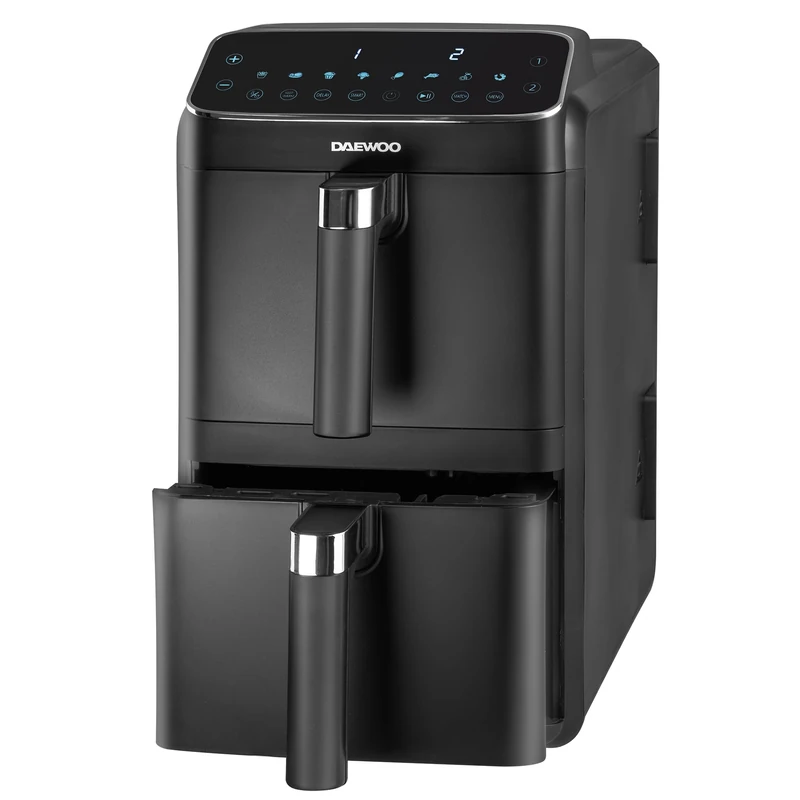 Daewoo 10L Dual Air Fryer, Double Drawer with Divider, Sync Finish & Match Cook, Large Family Air Fryer, 8 Presets, Viewing Window, Low Oil Healthy Cooking, Easy Clean Non Stick - Image 1