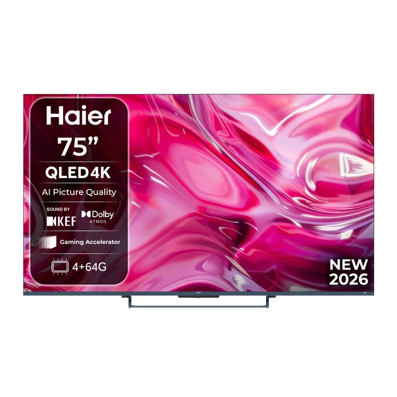 Haier 75" QLED S90GUF Smart TV with Fire TV, Freely, AI Picture Quality, Sound by KEF, Dolby Atmos, MEMC, Gaming Accelerator, Bluetooth, HDMI 2.1