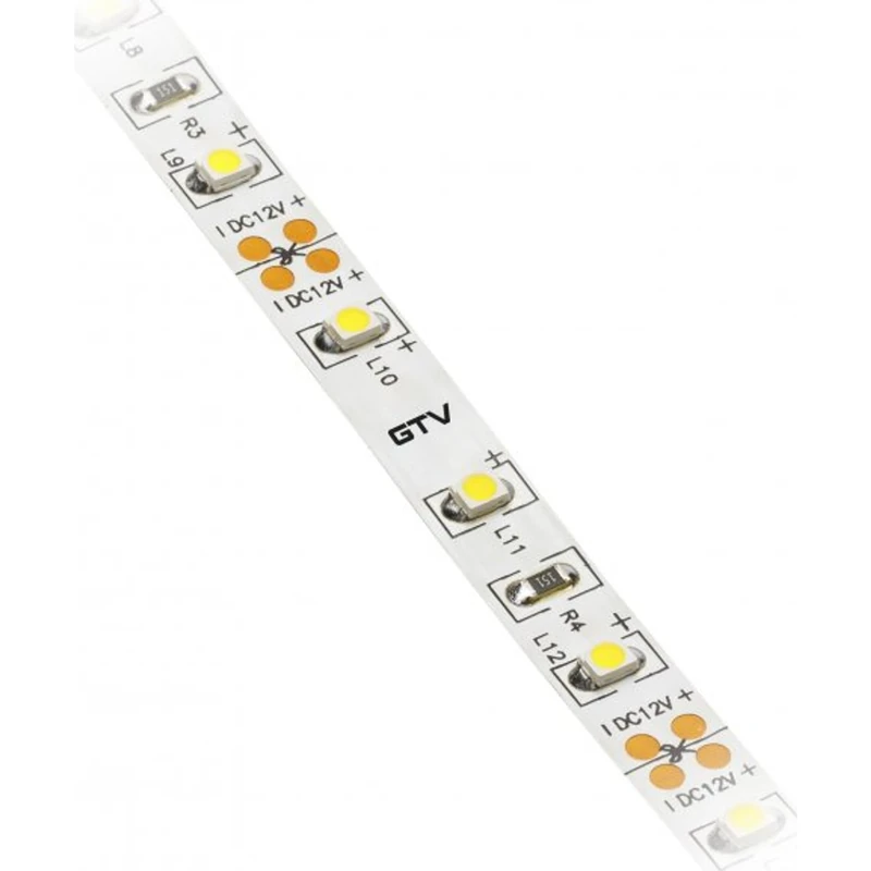 GTV LED Strip 50 m Roll Flash 2835 MW, 60 LEDsm, Separable Every 5 cm, Dimmable, 3.7 Wm, 12 V DC, 8 mm Wide, Cool White 6500 K for Furniture Lighting