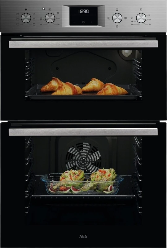 AEG 6000 Series Integrated Built-In Oven OU5NP20M, 66 L Capacity, SurroundCook Fan Cooking, Double Oven Function, Timer Display, 50–275°C, 888x594x568 mm, Energy Class A, Stainless Steel