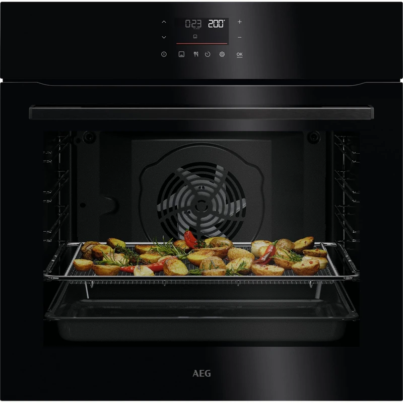 AEG 5000 Series Integrated Built-In Oven OU5PB40PK, 72 L Capacity, SurroundCook Multilevel Cooking, Pyrolytic Self-Cleaning, EXPlore+ Touch LED Display, 30–300°C, 594x596x569mm, Class A++, Black