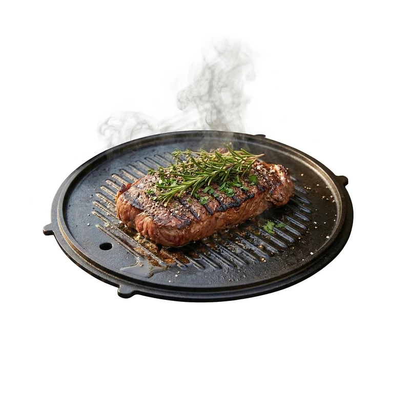 Amig - Cast Iron Plate - Ø31 cm - Even Heat Distribution and High Resistance - For Charcoal or Gas Grills - Mod. AM37