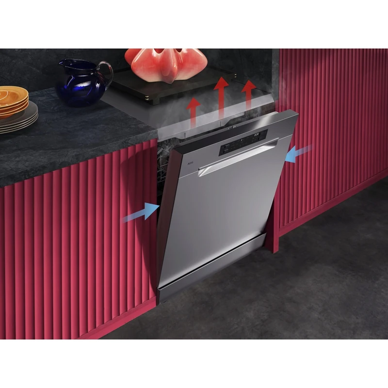 AEG 6000 Series Freestanding Dishwasher GF6200C1SNM, 13 Place Settings, SmartSelect, SatelliteClean, AirDry Technology, ExtraHygiene 69°C, 44 dB, 850x598x622 mm, Energy Class E, Stainless Steel
