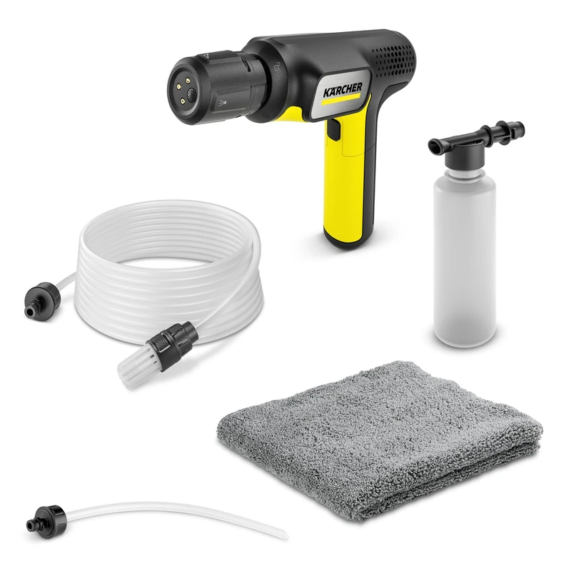 Kärcher OC Handheld Compact, presión Media, máx. 15 Bar, Plegable, conexión USB-C, caudal: 150 l/h, Peso: 0.8 kg, Chorro múltiple 4 en 1, Manguera de succión (5 m), Adaptador para Botellas