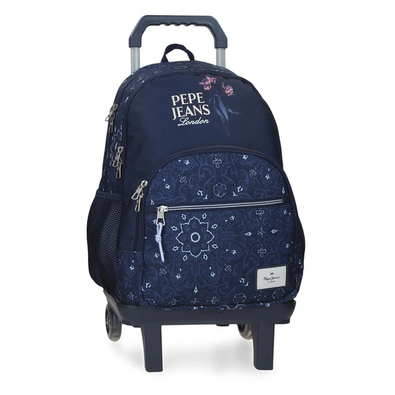 Pepe Jeans Lenay Double Compartment School Backpack with Carriage 10.5" Inches Navy 32x44x22 cm Polyester 30.98L by Joumma Bags - Image 1