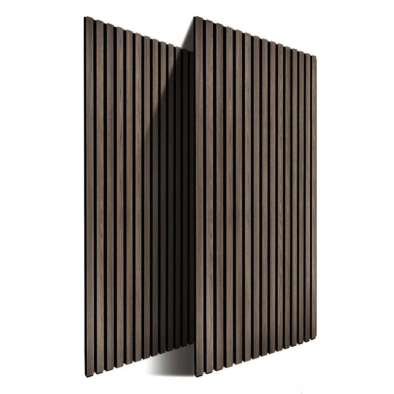 Relaxdays acoustic panels, set of 2, 120 x 60 cm, sound absorption & wall panelling, oak veneer, dark brown - Image 1